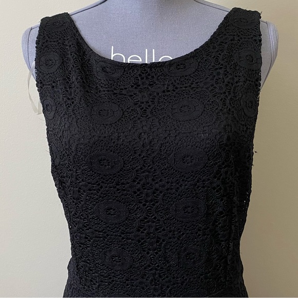 Sears woman’s black fit & flare lace lined Mini skater dress - Picture 2 of 5